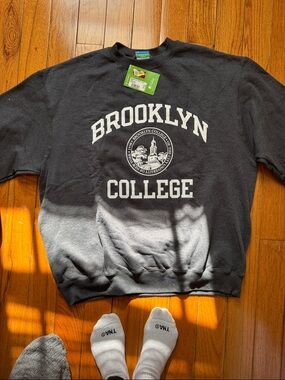 Champion Charcoal Gray Brooklyn College Crewneck Sweatshirt